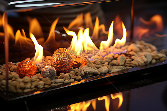 燃烧的生物乙醇壁炉图片