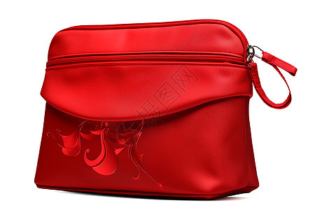 红色拉链手提包背景图片