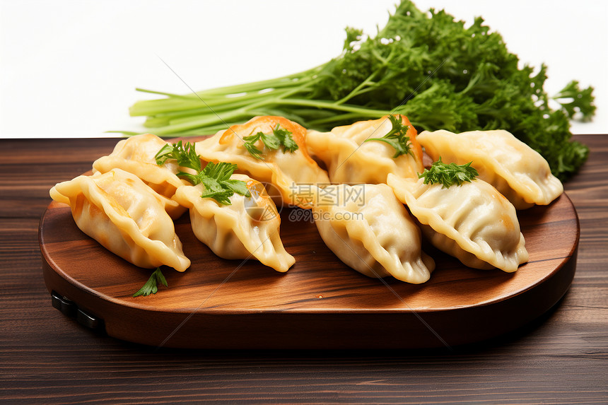 美味的芹菜蒸饺图片