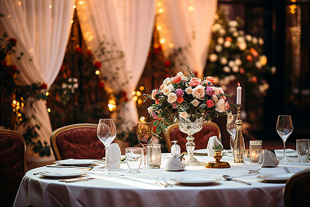 婚礼餐桌瑰丽庆典与华美餐宴背景