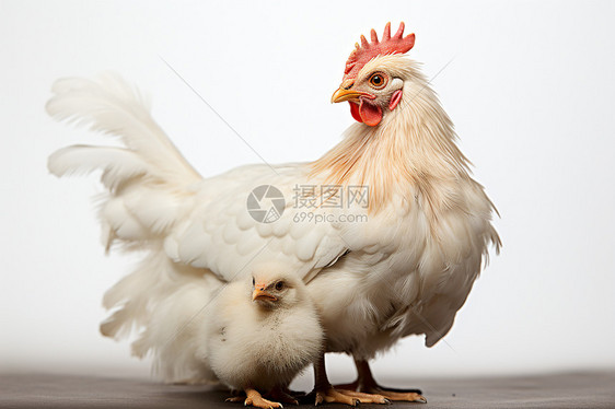 保护小鸡的母鸡图片
