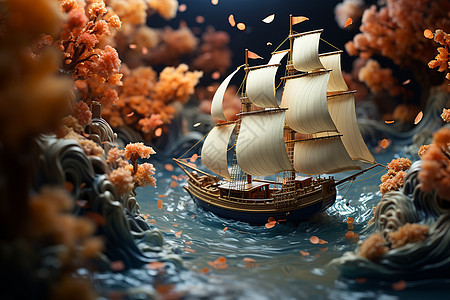 海洋之旅的帆船图片