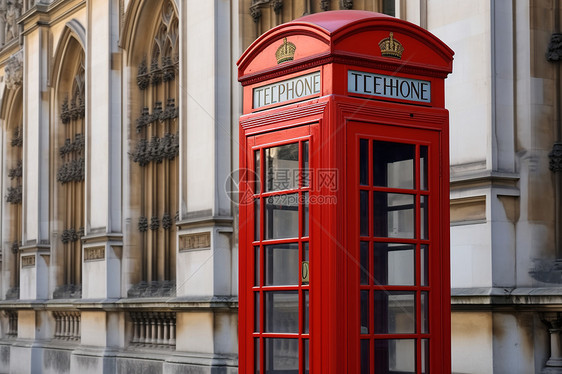 欧洲街头的电话亭图片