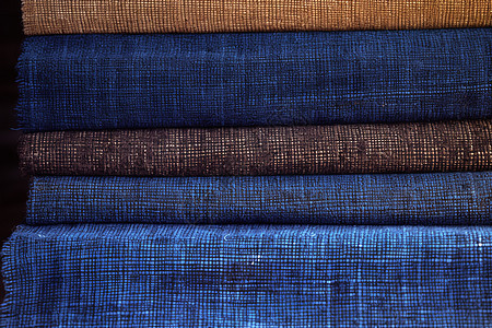 手工纺织的棉麻布料图片