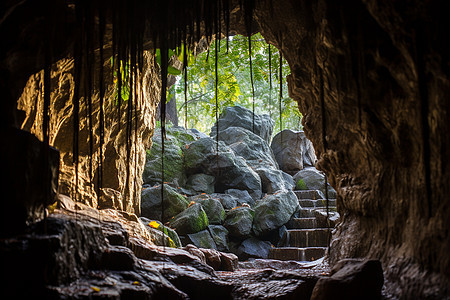 神秘之旅的岩石洞穴图片