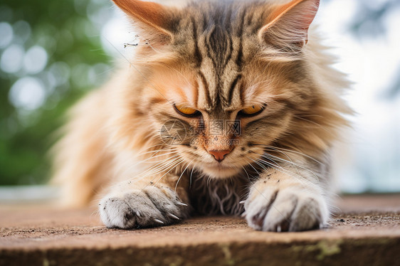 躺在地上的小猫图片