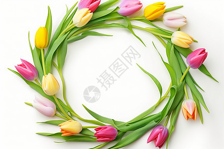 春意盎然的鲜花花环图片