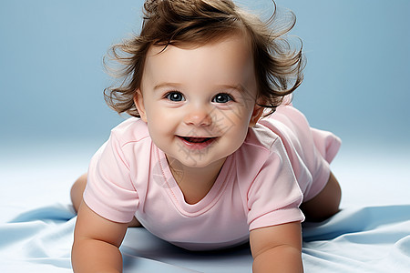 可爱笑容的女婴图片
