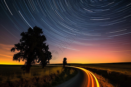 夜晚星空的美丽景观图片