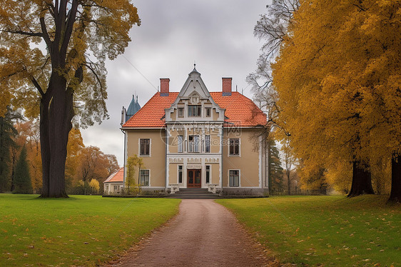 美丽的秋季欧洲建筑园林景观图片