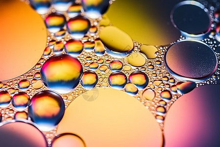 丰富色彩的水滴气泡创意背景图片
