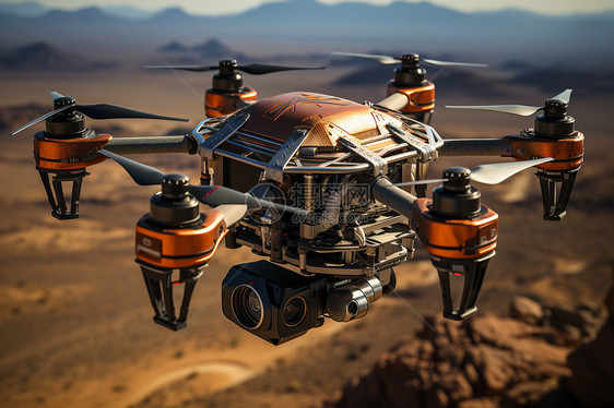 荒漠中的运输无人机图片