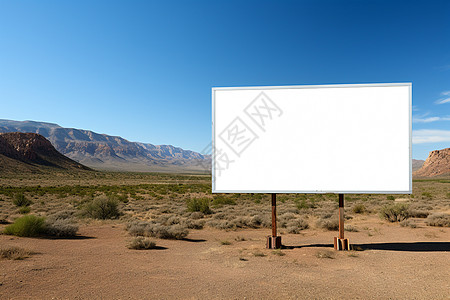 砂石地区的空白广告牌图片
