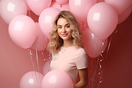 派对上的粉色气球图片