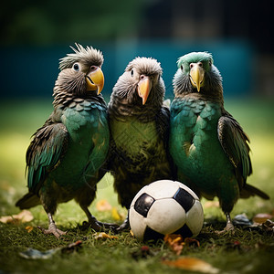创意鹦鹉足球小将图片