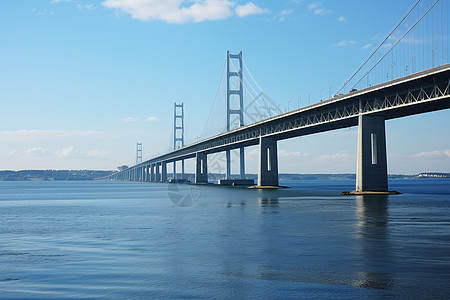 现代水面上的大桥图片