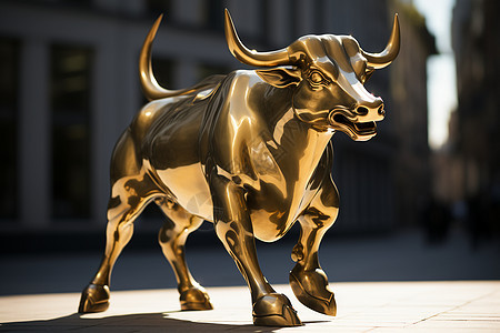 繁荣的金牛雕塑背景图片