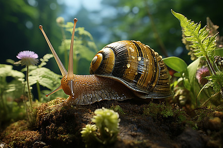 自然界可爱的蜗牛图片