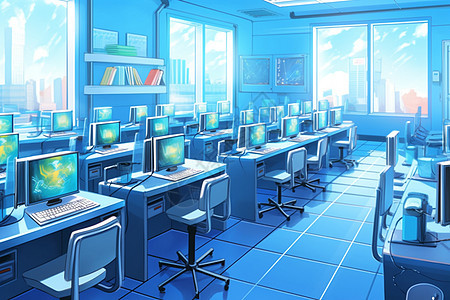 校园内的计算机教室图片