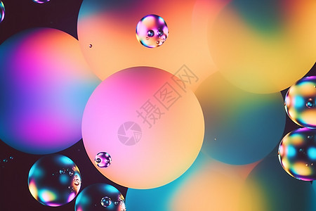 色彩斑斓的油滴气泡创意背景背景图片