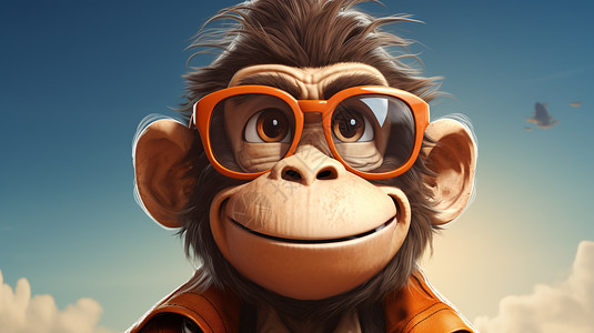 戴眼镜的小猴子图片