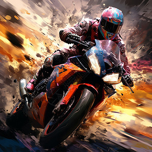 飞驰的摩托车背景图片