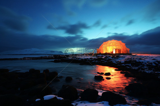 冰岛上的北极光图片