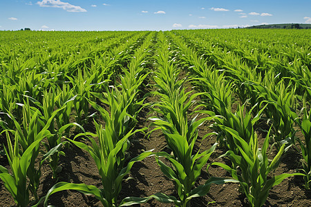 农业乡村种植的玉米田背景图片