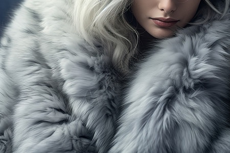 冬季保暖的毛皮大衣图片