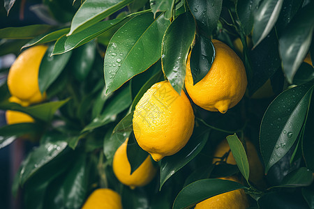 农业乡村种植的柠檬果园图片