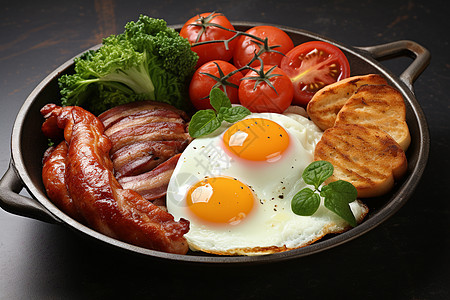 餐盘中的英式早餐图片