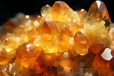 天然矿物的黄色水晶图片