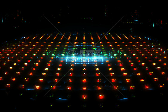 璀璨光芒的舞台灯光概念图片