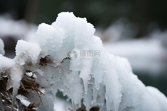 户外冰雪奇景的美丽景观图片