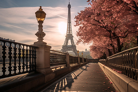 巴黎埃菲尔铁塔的美丽景观图片