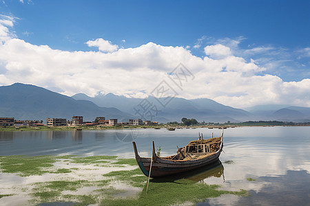 洱海双廊著名的洱海美丽景观背景