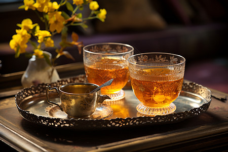 古风中式意境的茶杯图片