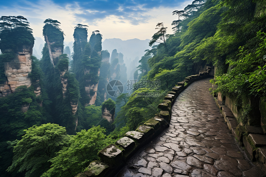 美丽的张家界奇峰景观高清图片下载-正版图片600511975-摄图网