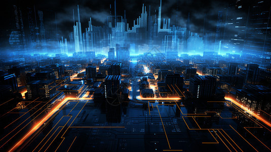 未来的数据科幻城市图片