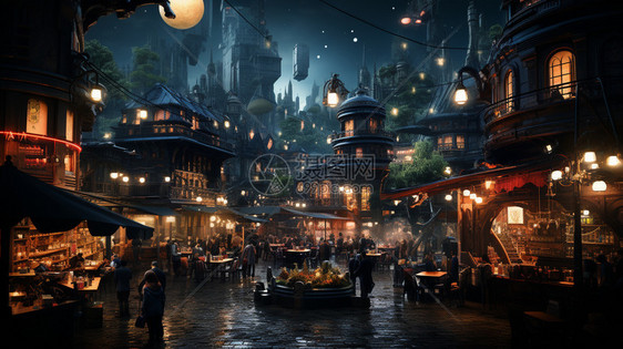 童话世界中的古典小镇图片