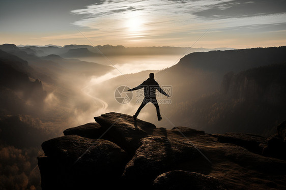 爱好登山的男性爱好者图片