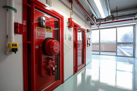 现代大楼中的消防安全门图片