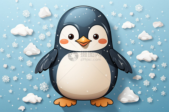 冬日中的小企鹅图片