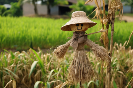 稻草编织的稻草人图片