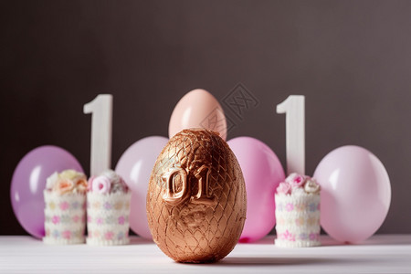 一周年庆祝彩蛋蜡烛装饰图片