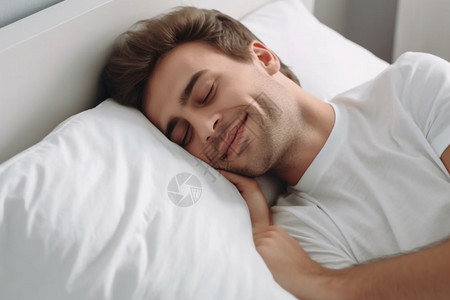 微笑午睡的外国男子图片