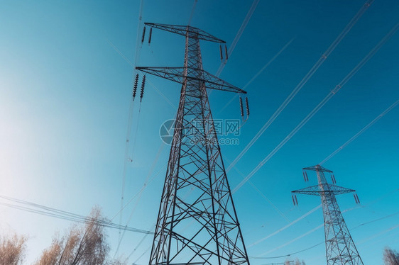工业运输电力的高压电塔图片