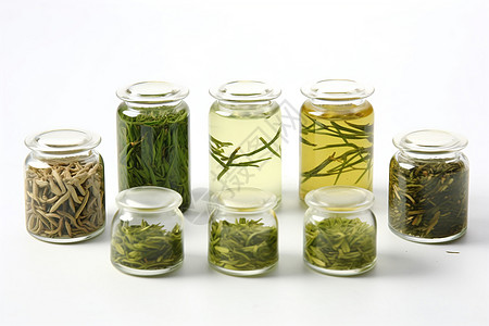 不同品种的绿茶茶叶图片