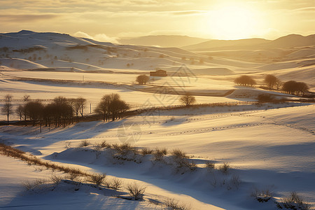 冬季乌兰布通草原的美丽景观图片