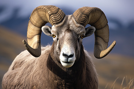 大角湾自然野生的公羊背景